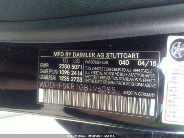 Photo 8 VIN: WDDHF5KB1GB196385 - MERCEDES-BENZ E-CLASS 