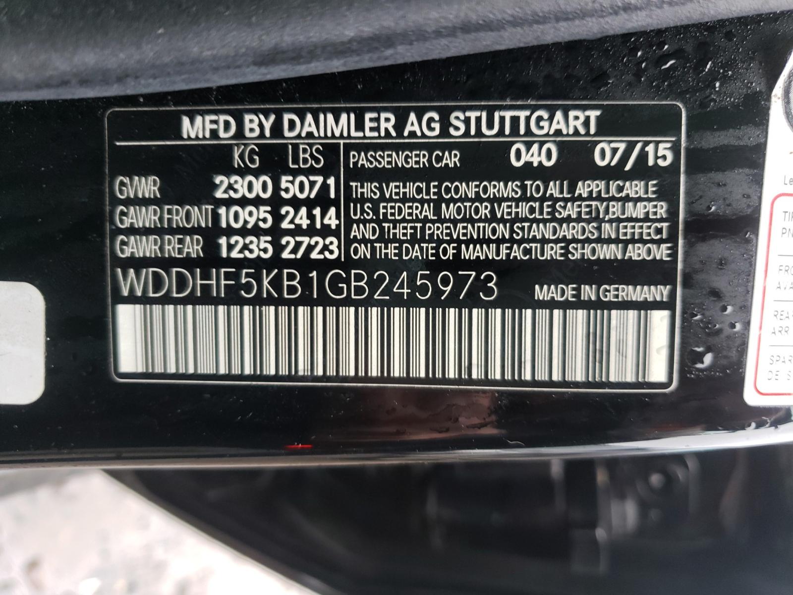 Photo 9 VIN: WDDHF5KB1GB245973 - MERCEDES-BENZ E 350 