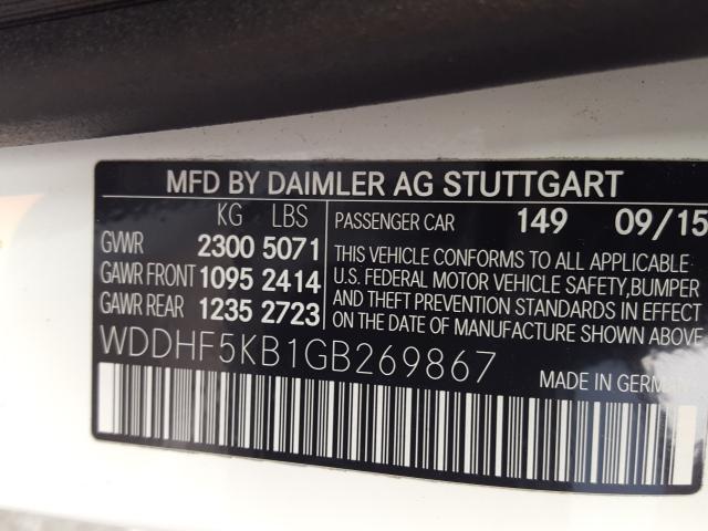 Photo 9 VIN: WDDHF5KB1GB269867 - MERCEDES-BENZ E 350 