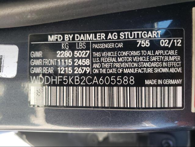 Photo 9 VIN: WDDHF5KB2CA605588 - MERCEDES-BENZ E 350 