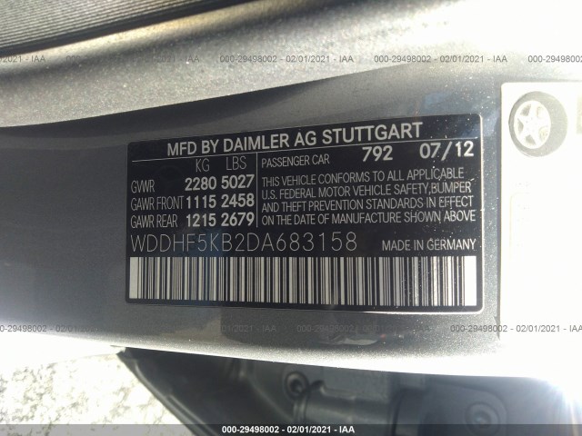 Photo 8 VIN: WDDHF5KB2DA683158 - MERCEDES-BENZ E-CLASS 