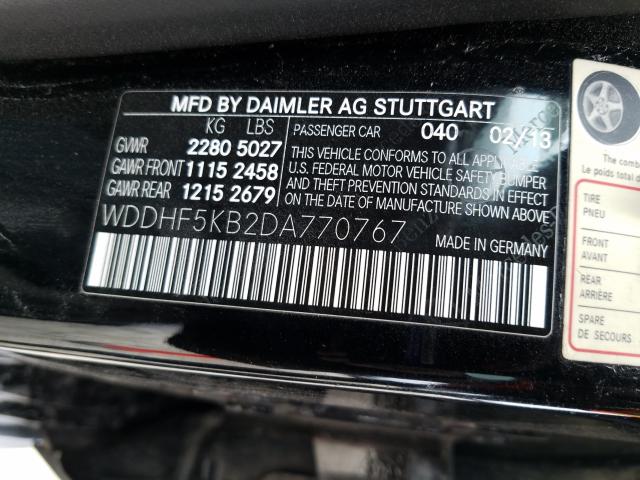 Photo 9 VIN: WDDHF5KB2DA770767 - MERCEDES-BENZ E 350 