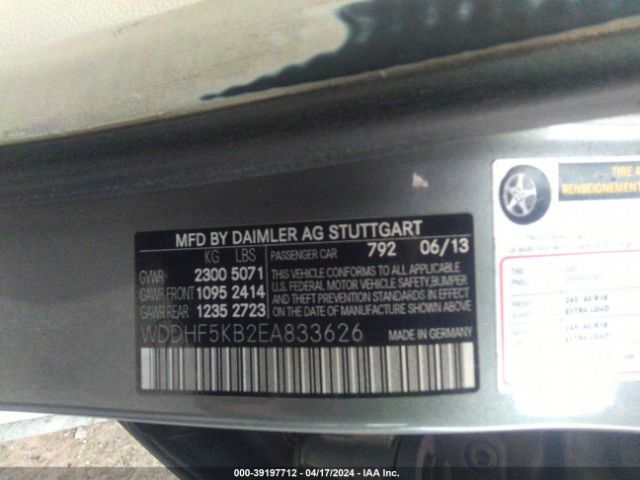 Photo 8 VIN: WDDHF5KB2EA833626 - MERCEDES-BENZ E 350 