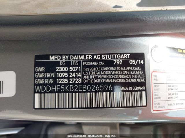 Photo 8 VIN: WDDHF5KB2EB026596 - MERCEDES-BENZ E 350 