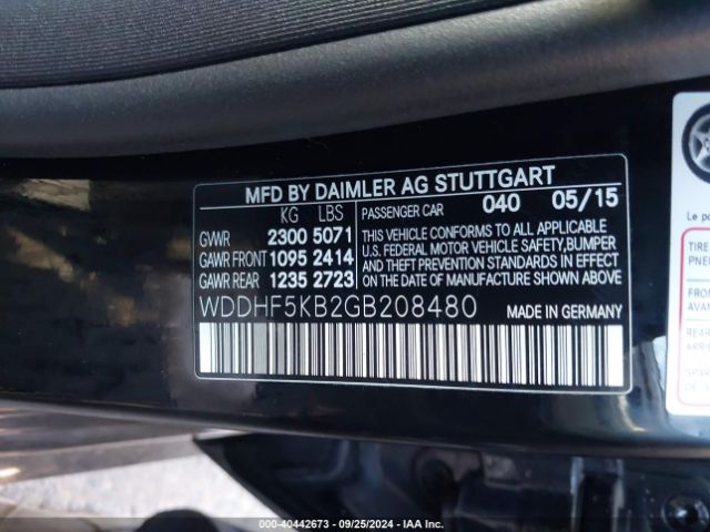 Photo 8 VIN: WDDHF5KB2GB208480 - MERCEDES-BENZ E-CLASS 