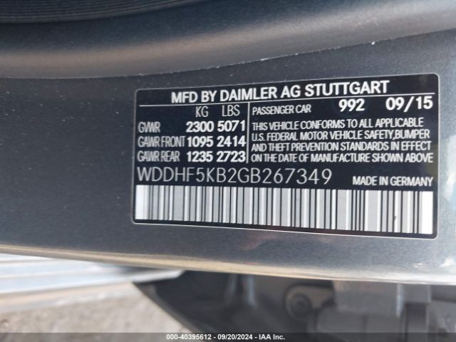 Photo 8 VIN: WDDHF5KB2GB267349 - MERCEDES-BENZ E-CLASS 