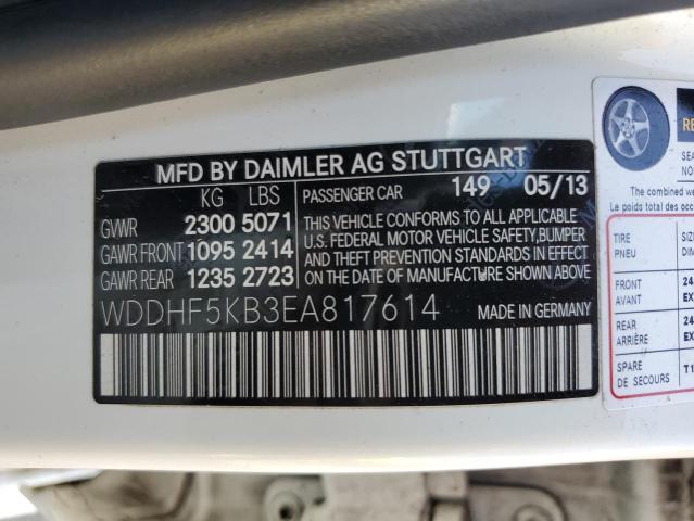 Photo 11 VIN: WDDHF5KB3EA817614 - MERCEDES-BENZ E-CLASS 