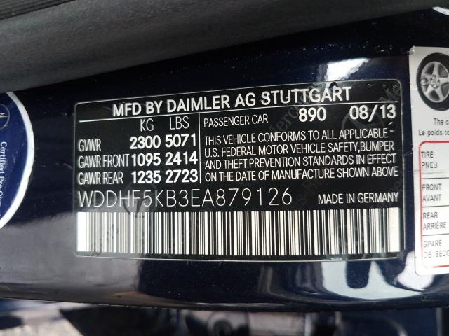 Photo 9 VIN: WDDHF5KB3EA879126 - MERCEDES-BENZ E 350 