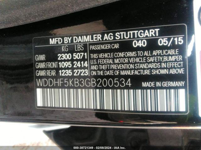 Photo 8 VIN: WDDHF5KB3GB200534 - MERCEDES-BENZ E 350 