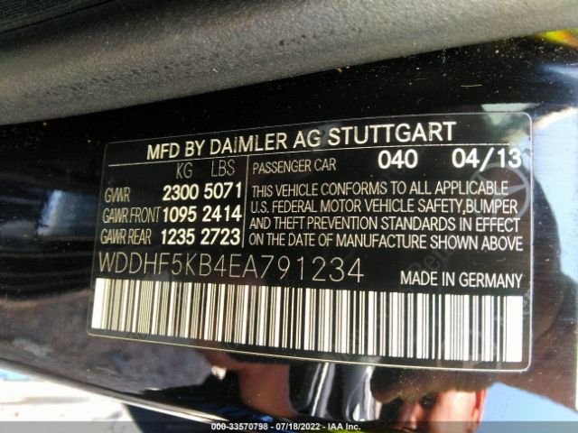 Photo 8 VIN: WDDHF5KB4EA791234 - MERCEDES-BENZ E 350 