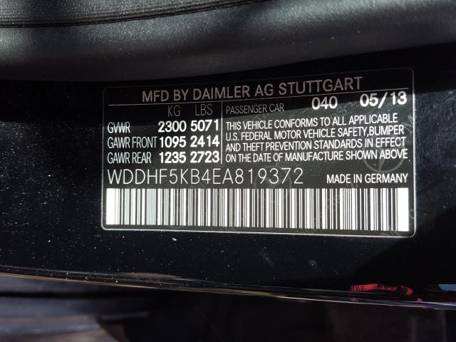 Photo 9 VIN: WDDHF5KB4EA819372 - MERCEDES-BENZ E 350 