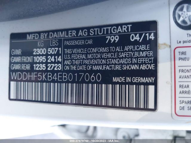 Photo 8 VIN: WDDHF5KB4EB017060 - MERCEDES-BENZ E-CLASS 