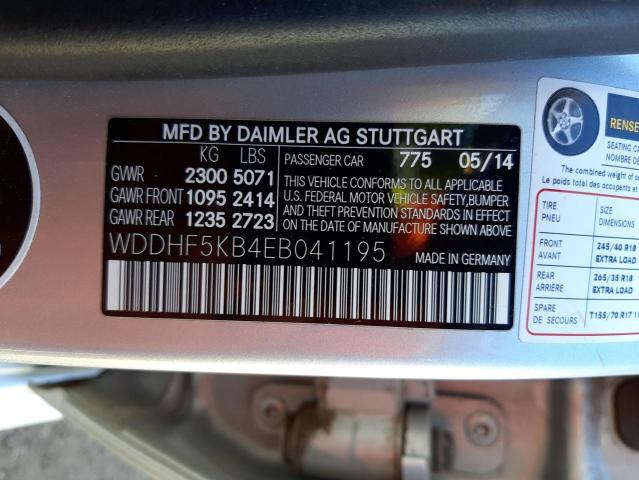 Photo 9 VIN: WDDHF5KB4EB041195 - MERCEDES-BENZ E 350 