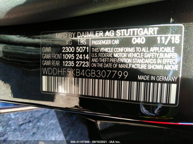 Photo 8 VIN: WDDHF5KB4GB307799 - MERCEDES-BENZ E-CLASS 