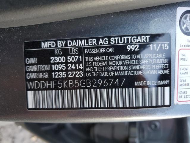 Photo 12 VIN: WDDHF5KB5GB296747 - MERCEDES-BENZ E-CLASS 