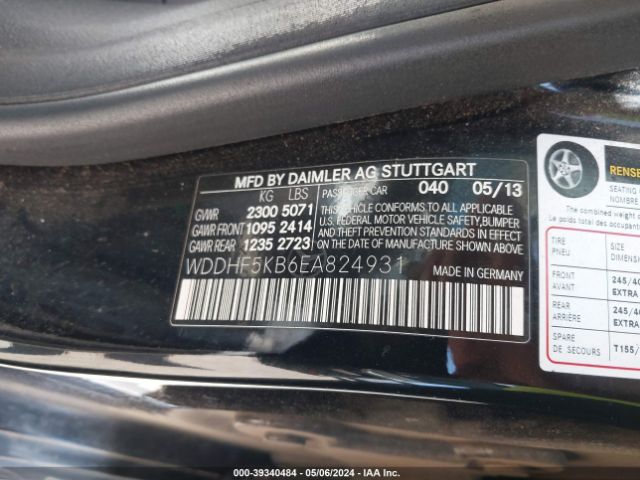 Photo 8 VIN: WDDHF5KB6EA824931 - MERCEDES-BENZ E 350 