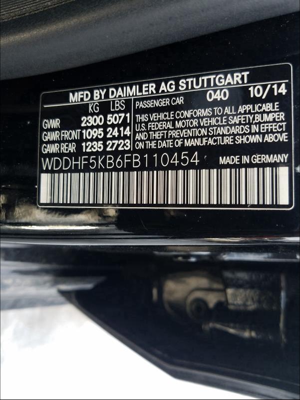 Photo 9 VIN: WDDHF5KB6FB110454 - MERCEDES-BENZ E 350 