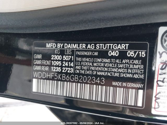 Photo 8 VIN: WDDHF5KB6GB202343 - MERCEDES-BENZ E 350 