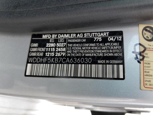 Photo 11 VIN: WDDHF5KB7CA636030 - MERCEDES-BENZ E-CLASS 