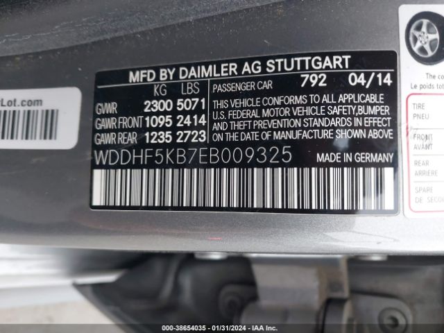 Photo 8 VIN: WDDHF5KB7EB009325 - MERCEDES-BENZ E 350 