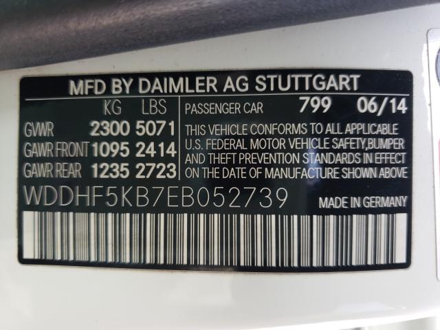 Photo 9 VIN: WDDHF5KB7EB052739 - MERCEDES-BENZ E 350 