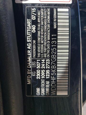 Photo 11 VIN: WDDHF5KB7GB251311 - MERCEDES-BENZ E 350 