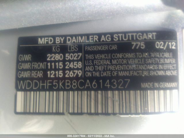 Photo 8 VIN: WDDHF5KB8CA614327 - MERCEDES-BENZ E-CLASS 