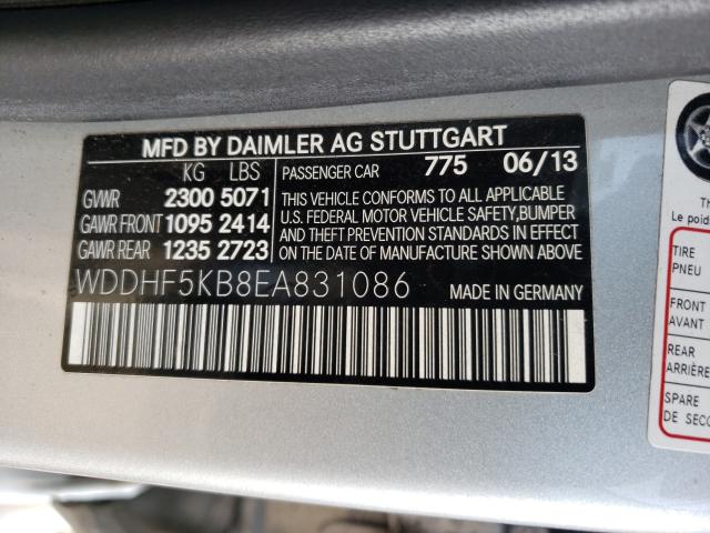 Photo 9 VIN: WDDHF5KB8EA831086 - MERCEDES-BENZ E 350 