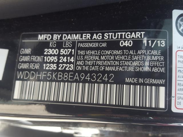 Photo 9 VIN: WDDHF5KB8EA943242 - MERCEDES-BENZ E 350 