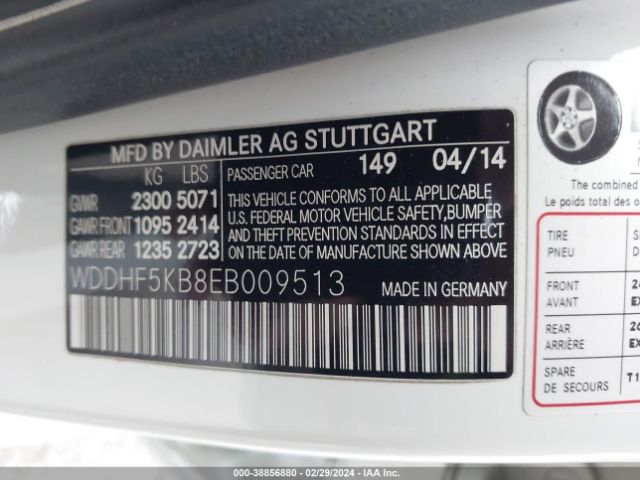 Photo 8 VIN: WDDHF5KB8EB009513 - MERCEDES-BENZ E 350 