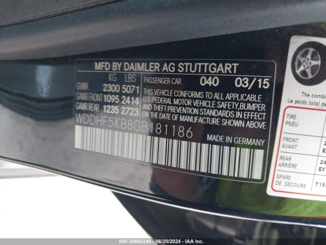 Photo 8 VIN: WDDHF5KB8GB181186 - MERCEDES-BENZ E-CLASS 