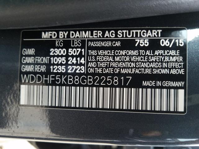 Photo 9 VIN: WDDHF5KB8GB225817 - MERCEDES-BENZ E-CLASS 