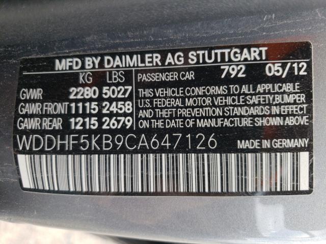 Photo 9 VIN: WDDHF5KB9CA647126 - MERCEDES-BENZ E 350 