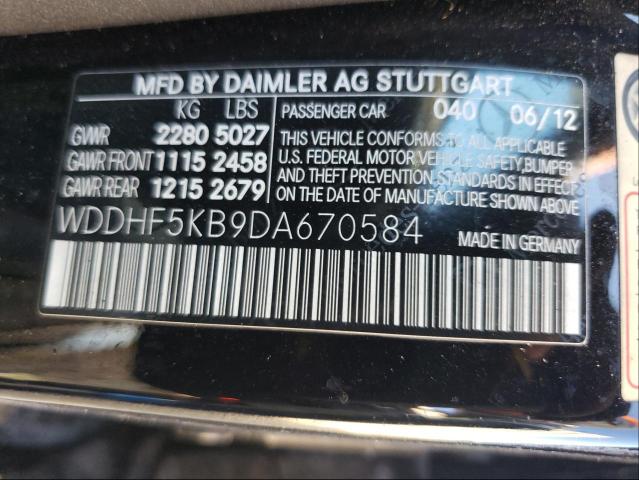 Photo 9 VIN: WDDHF5KB9DA670584 - MERCEDES-BENZ E 350 