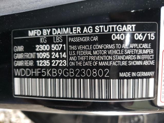 Photo 9 VIN: WDDHF5KB9GB230802 - MERCEDES-BENZ E 350 