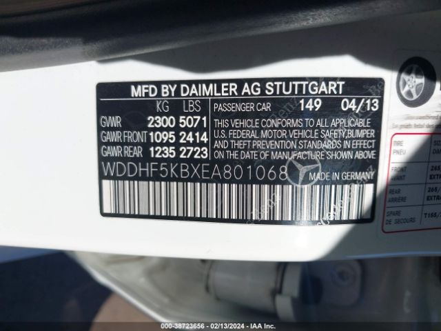 Photo 8 VIN: WDDHF5KBXEA801068 - MERCEDES-BENZ E 350 