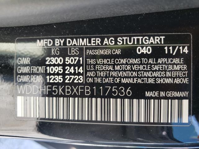 Photo 9 VIN: WDDHF5KBXFB117536 - MERCEDES-BENZ E 350 