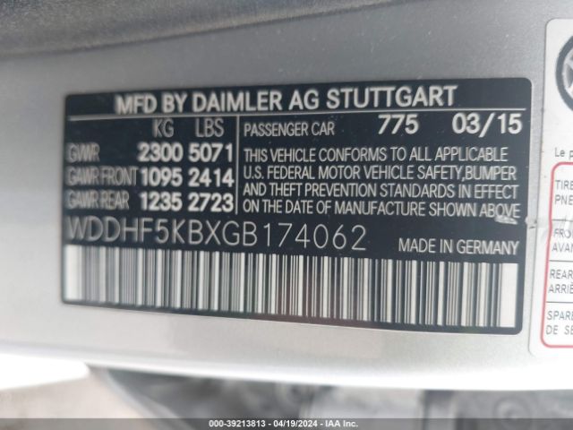 Photo 8 VIN: WDDHF5KBXGB174062 - MERCEDES-BENZ E 350 