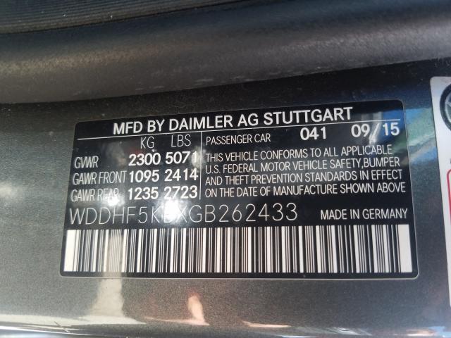 Photo 9 VIN: WDDHF5KBXGB262433 - MERCEDES-BENZ E 350 