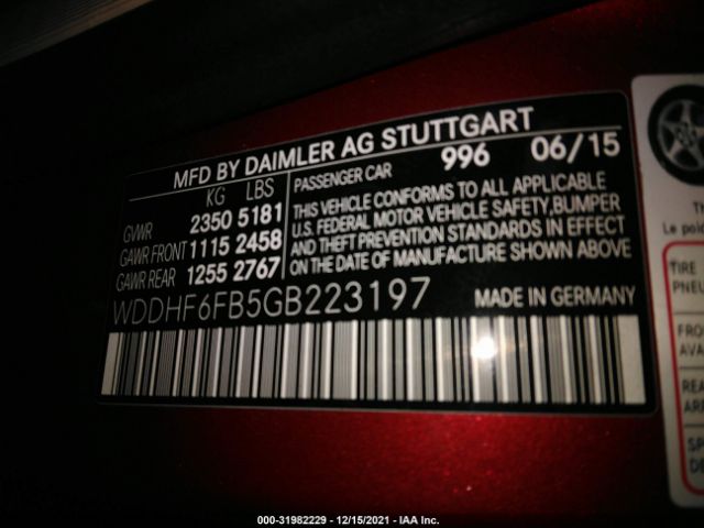 Photo 8 VIN: WDDHF6FB5GB223197 - MERCEDES-BENZ E-CLASS 