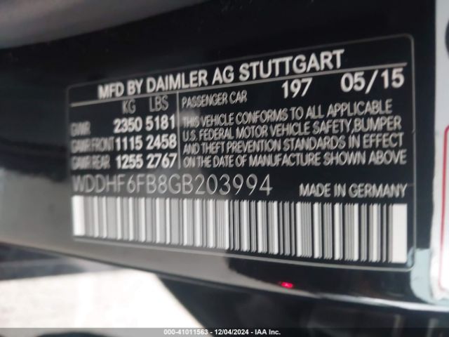 Photo 8 VIN: WDDHF6FB8GB203994 - MERCEDES-BENZ E-CLASS 