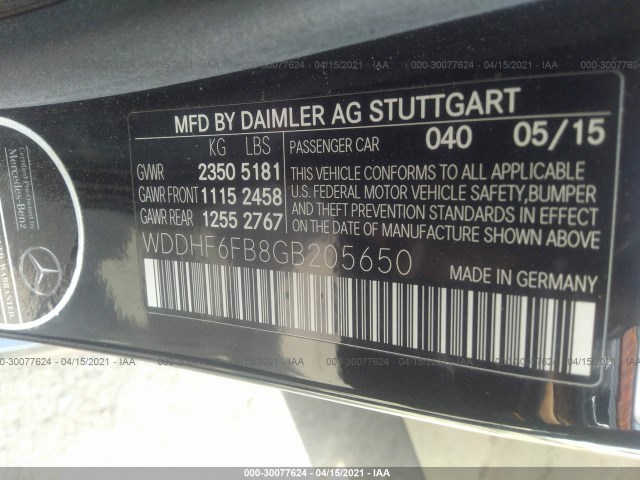 Photo 8 VIN: WDDHF6FB8GB205650 - MERCEDES-BENZ E-CLASS 