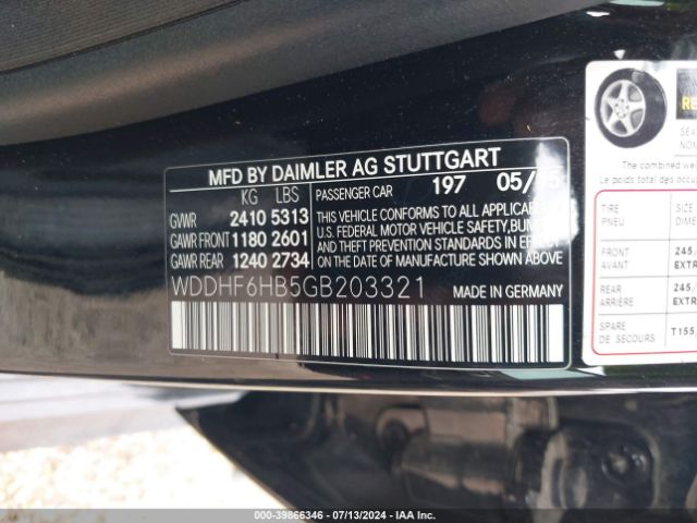 Photo 8 VIN: WDDHF6HB5GB203321 - MERCEDES-BENZ E-CLASS 