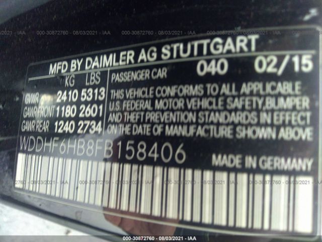 Photo 8 VIN: WDDHF6HB8FB158406 - MERCEDES-BENZ E-CLASS 