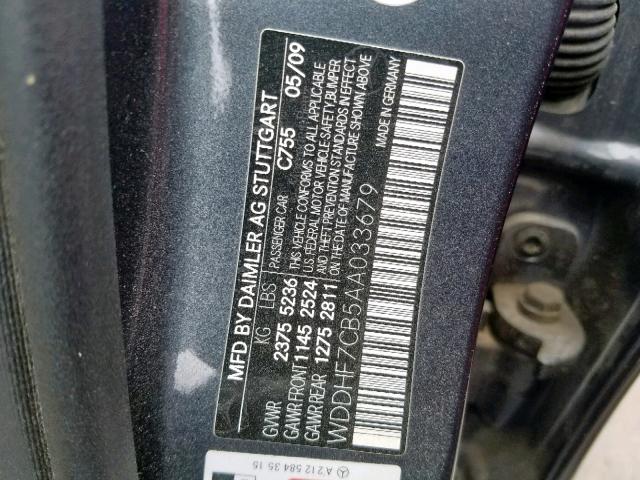 Photo 9 VIN: WDDHF7CB5AA033679 - MERCEDES-BENZ E 550 