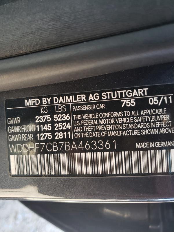 Photo 9 VIN: WDDHF7CB7BA463361 - MERCEDES-BENZ E 550 