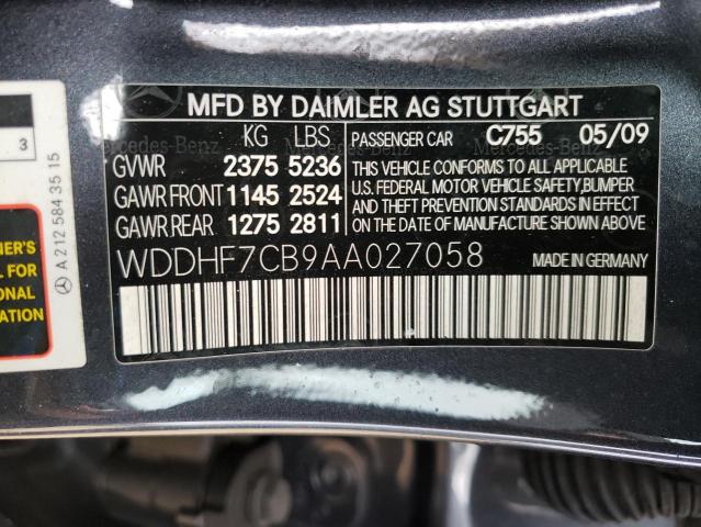 Photo 11 VIN: WDDHF7CB9AA027058 - MERCEDES-BENZ E 550 