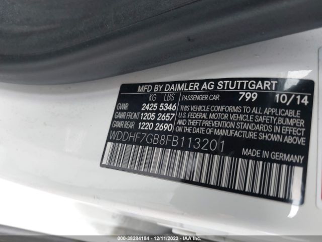 Photo 8 VIN: WDDHF7GB8FB113201 - MERCEDES-BENZ E 63 AMG 