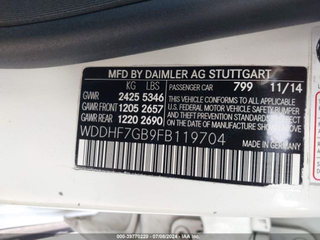 Photo 8 VIN: WDDHF7GB9FB119704 - MERCEDES-BENZ E 63 AMG 