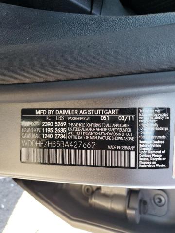 Photo 11 VIN: WDDHF7HB5BA427662 - MERCEDES-BENZ E-CLASS 